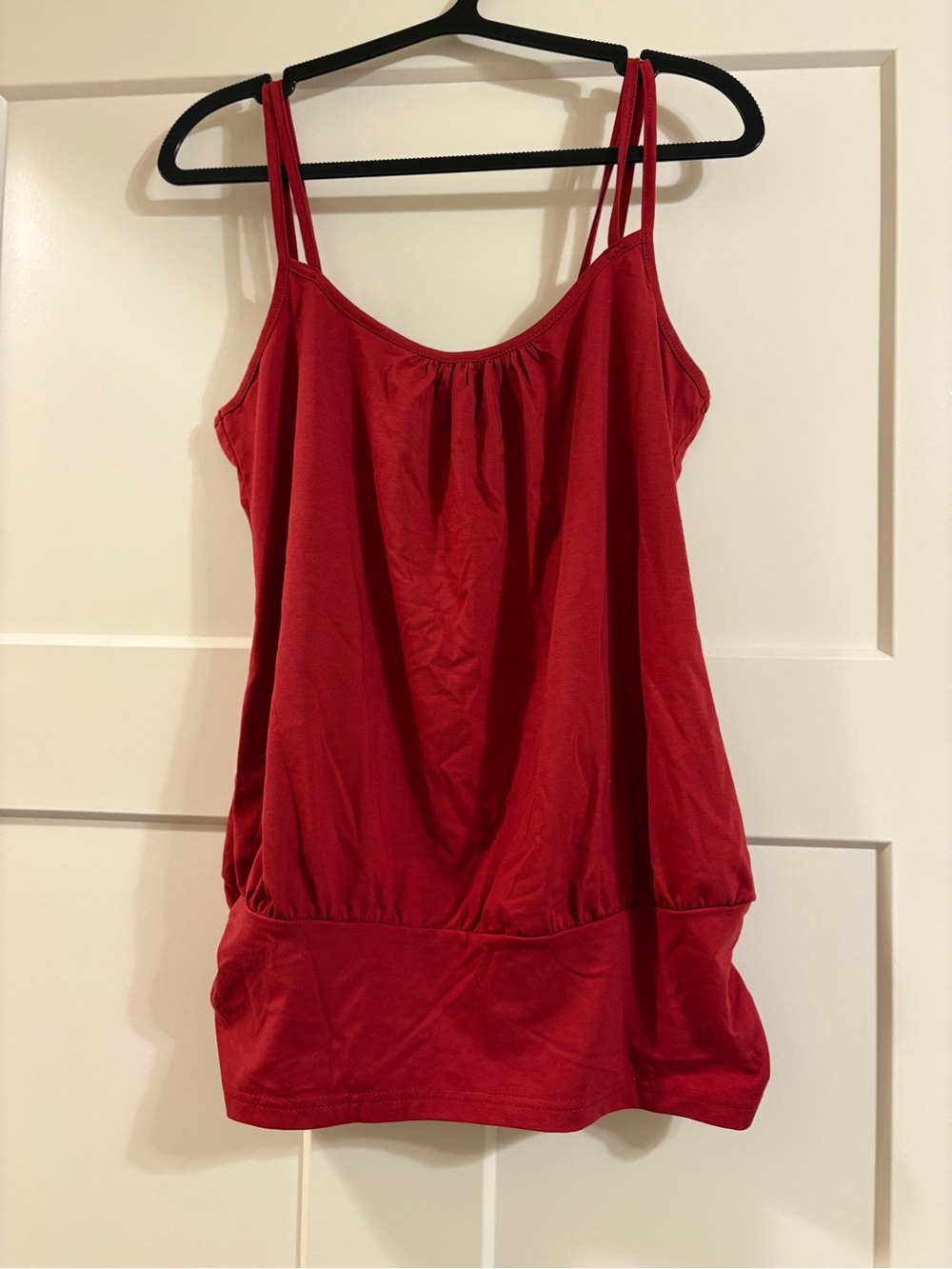SHEIN Red Double-Strap Blouson Tank Top